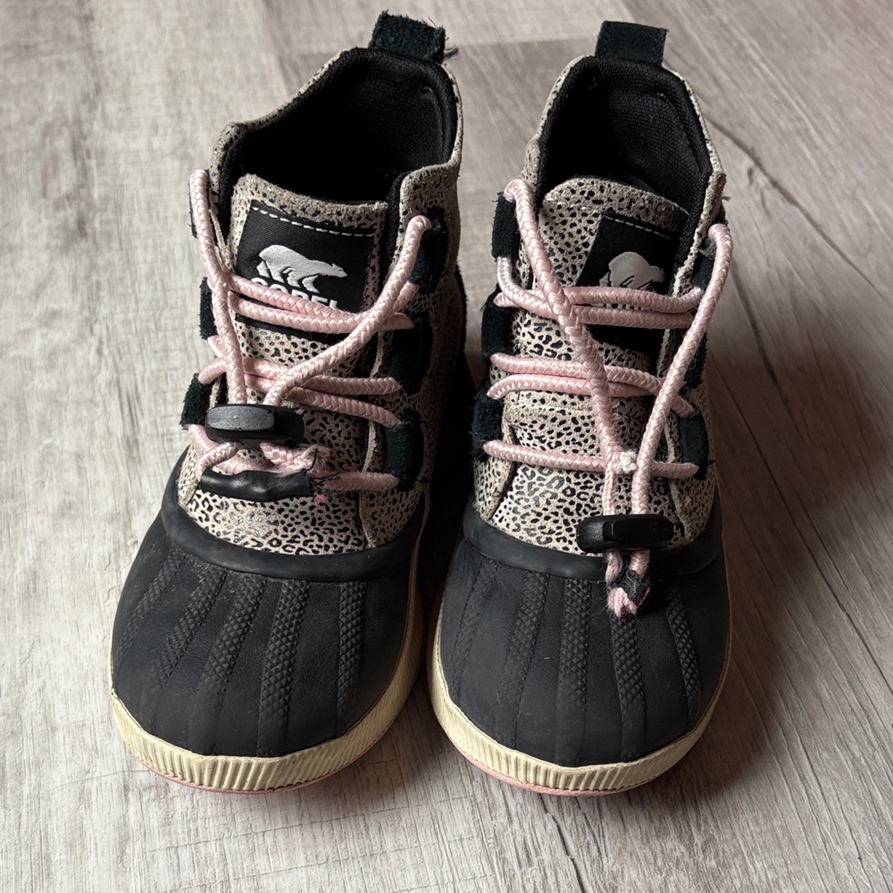 Sorel Kids Black and Cream Rain Boots